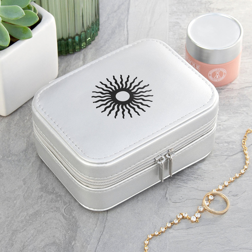 Metallic Silver Sun Jewellery Case