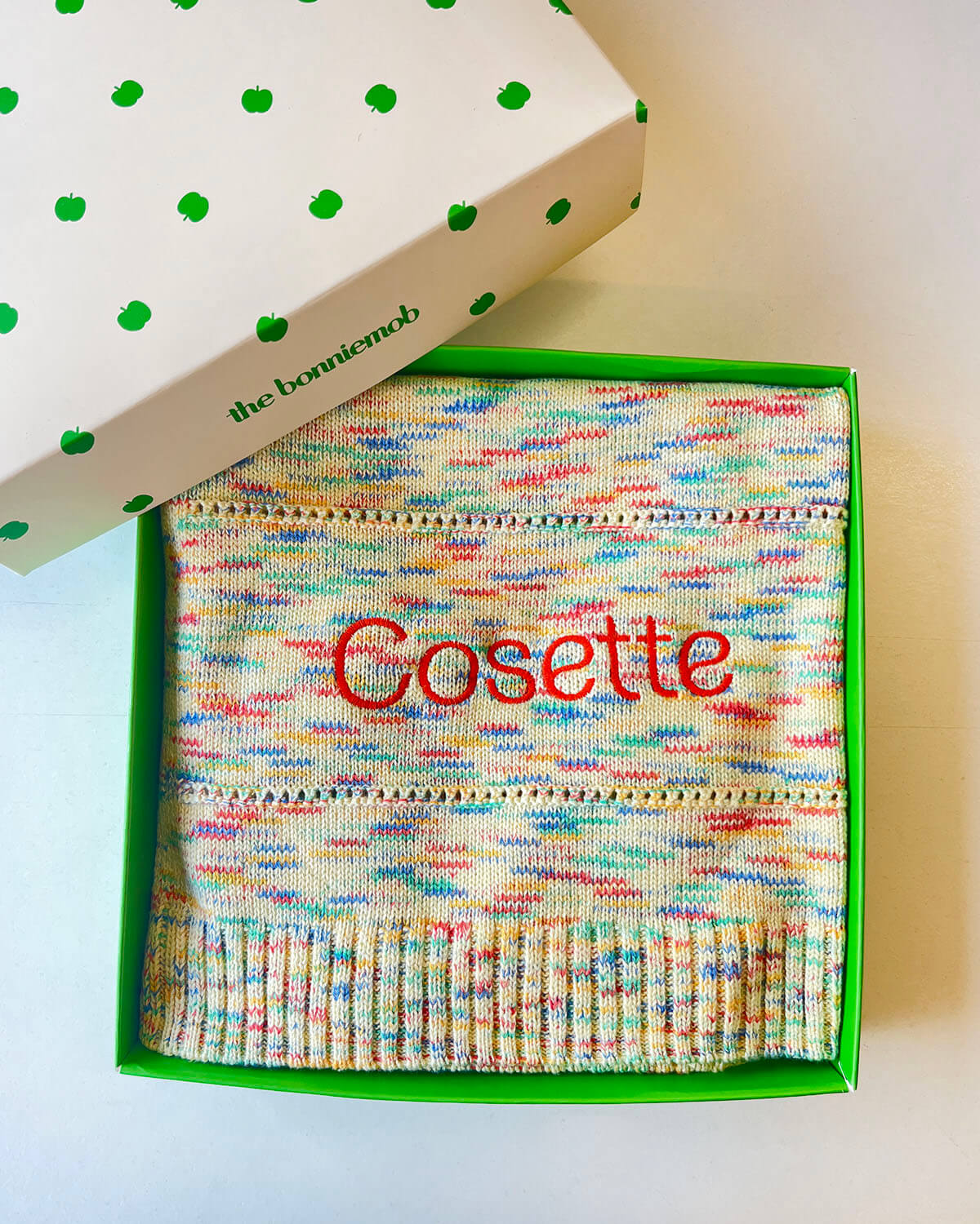 Personalised Knitted Baby Blanket, Space Dye - Merry