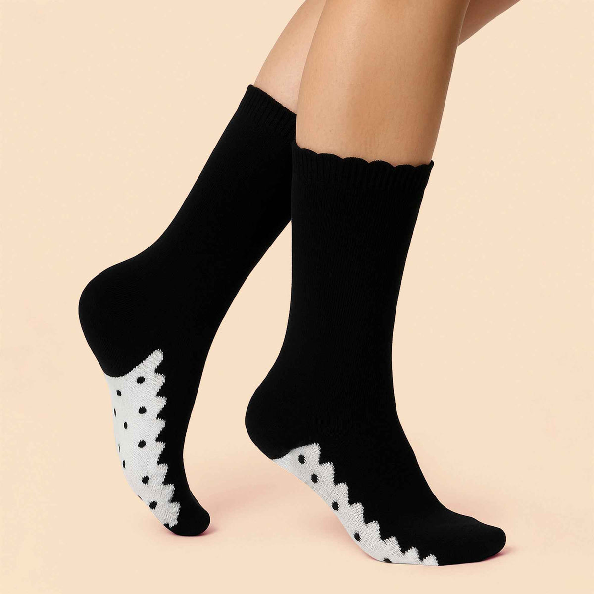 10 Pairs Ladies Lace Effect Footbed Socks - Soft Cotton Rich Everyday Socks