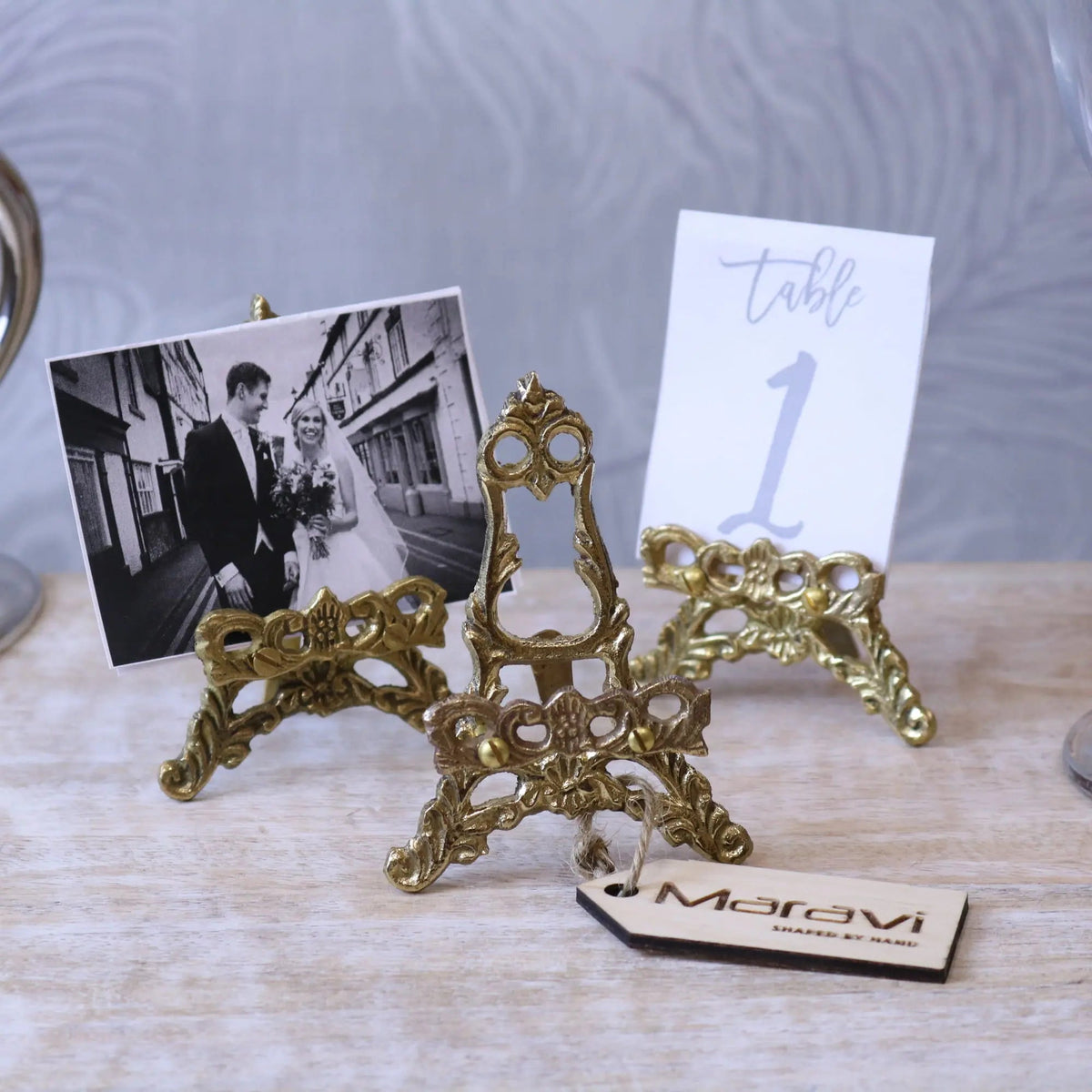 Saramati Set of 3 Brass Mini Easel Stands