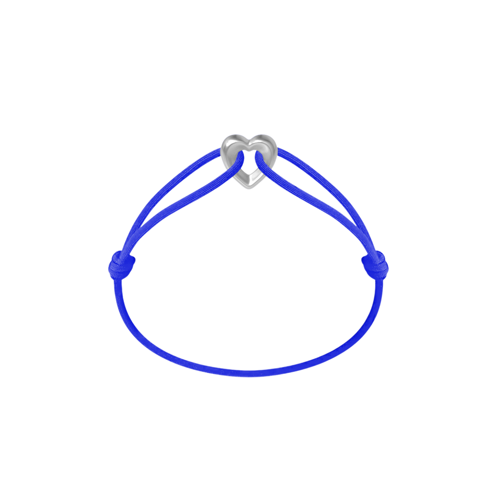 Silver Heart Cord Bracelet