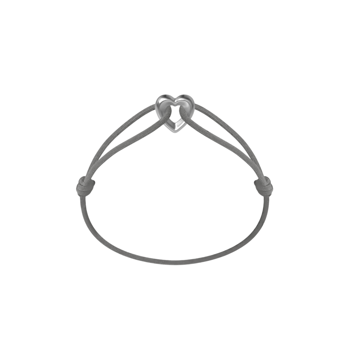 Silver Heart Cord Bracelet