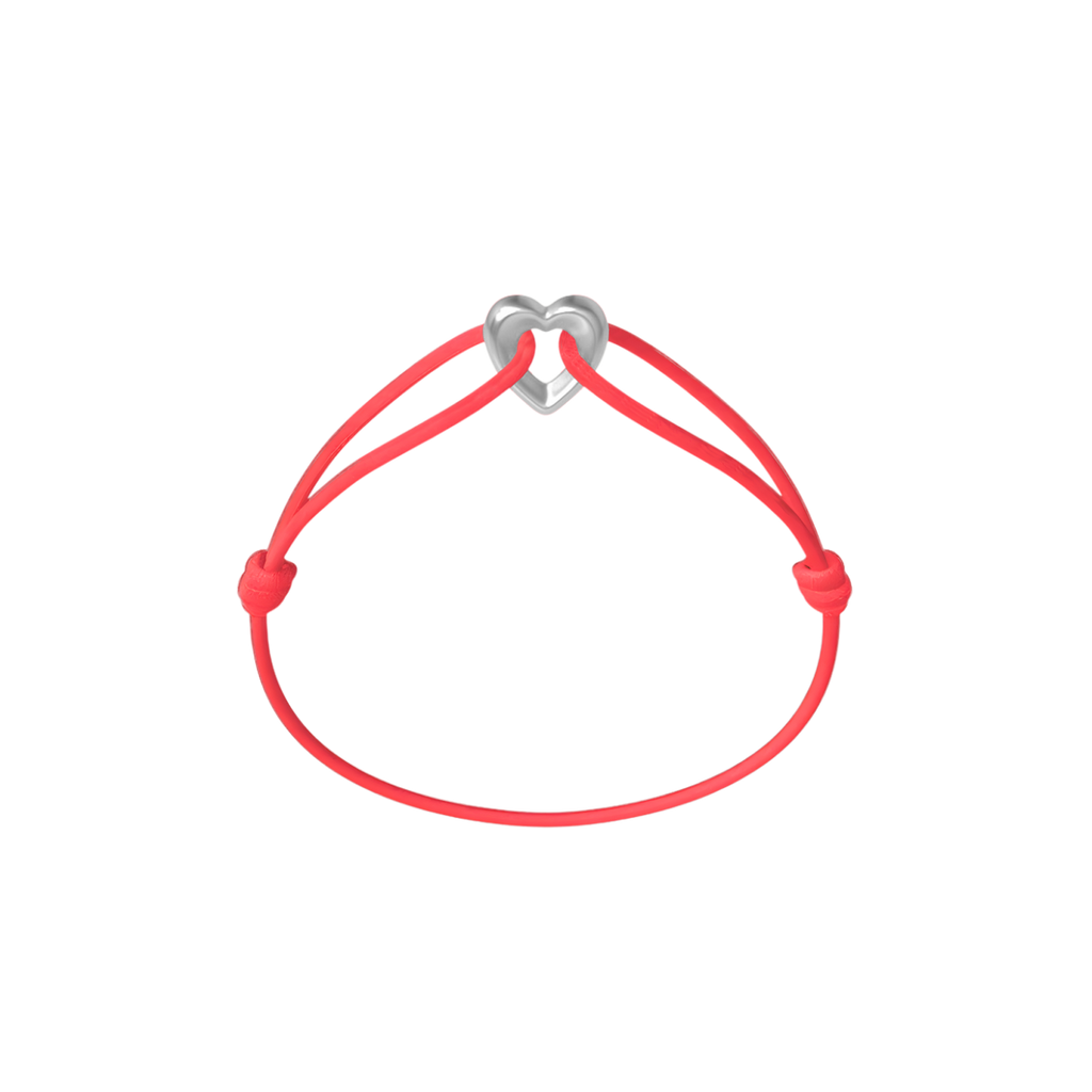 Silver Heart Cord Bracelet