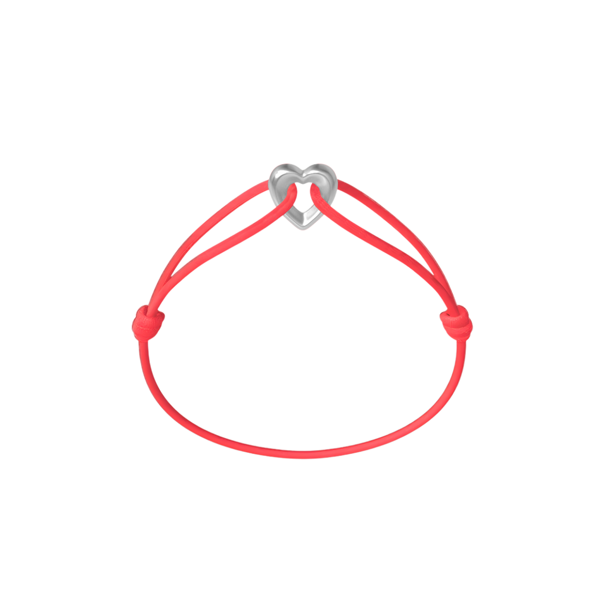 Silver Heart Cord Bracelet