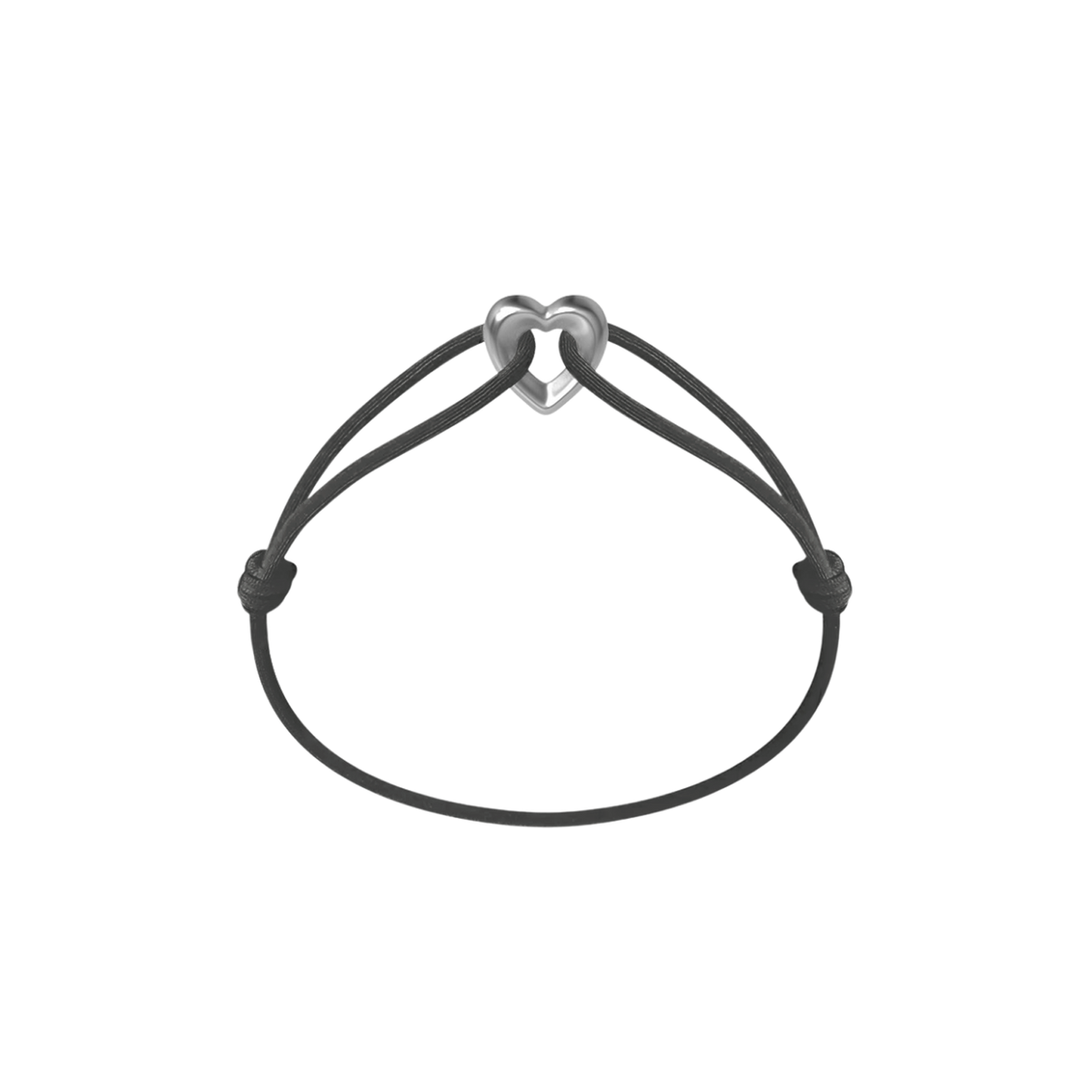 Silver Heart Cord Bracelet