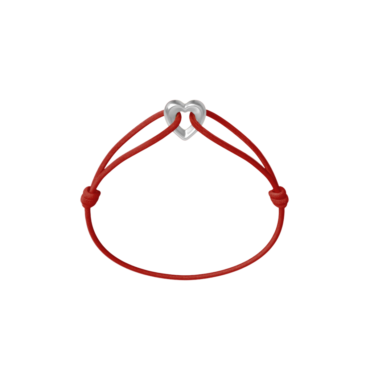 Silver Heart Cord Bracelet