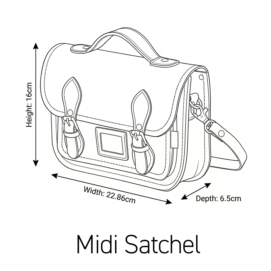 Leather Midi Satchel - Ivy Green