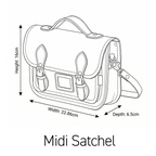 Leather Midi Satchel - Iced Coffee