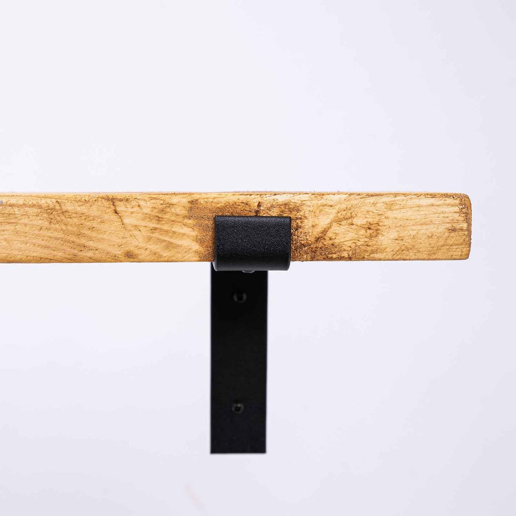Living Room Shelving - Wooden Shelf Black Brackets
