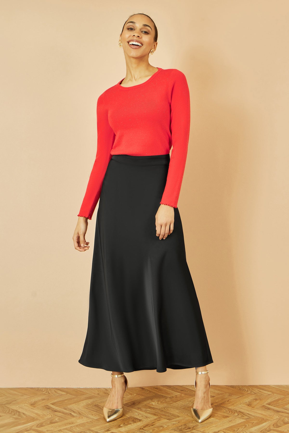 Yumi Red Sparkle Knit Jumper