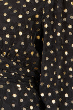 Yumi Black Foil Print Midi Dress
