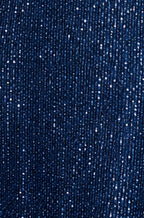 Yumi Navy Sequin Long Sleeve Midi Dress