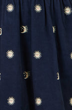 Yumi Navy Cosmic Embroidered Cord Tunic