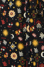 Yumi Black Cosmic Midi Shirt Dress