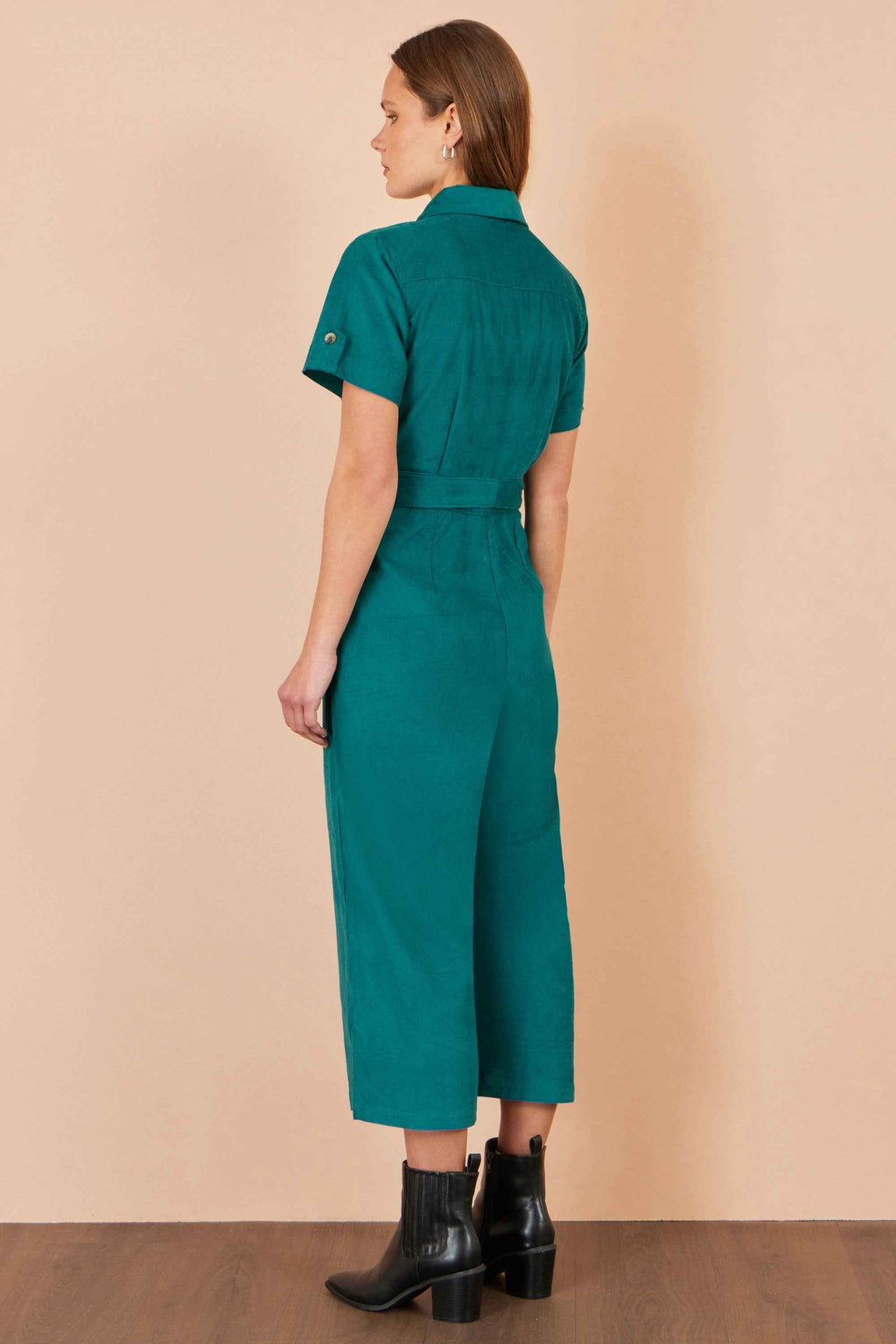 Yumi Teal Cord Relaxed Jumpsuit