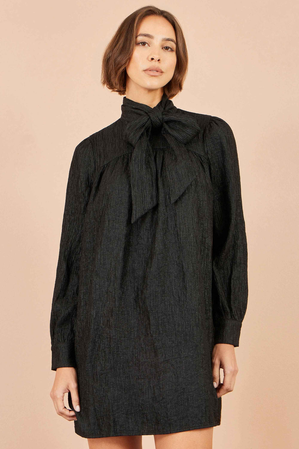Yumi Black Scarf Tunic Dress
