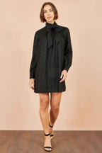 Yumi Black Scarf Tunic Dress