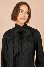 Yumi Black Scarf Tunic Dress