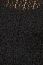 Yumi Black High Neck Lace Midi Dress