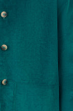 Yumi Teal Cord Reversible Gingham Jacket