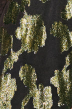 Yumi Gold Metallic Abstract Floral Tunic