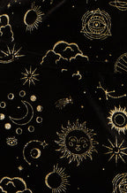 Yumi Black Velvet Cosmic Print Top