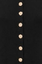 Yumi Black Knitted Fitted Peplum Cardigan