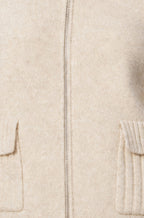 Yumi Oatmeal Zip Up Cardigan
