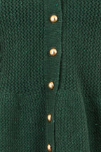 Yumi Green Cable Knit Peplum Cardigan