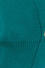 Yumi Teal Knitted Button Cardigan