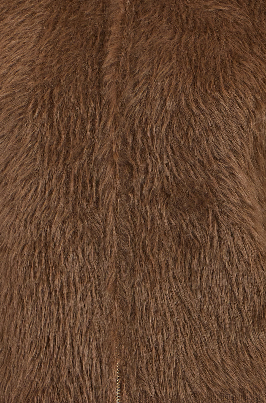 Yumi Brown Eyelash Zip Knitted Jacket