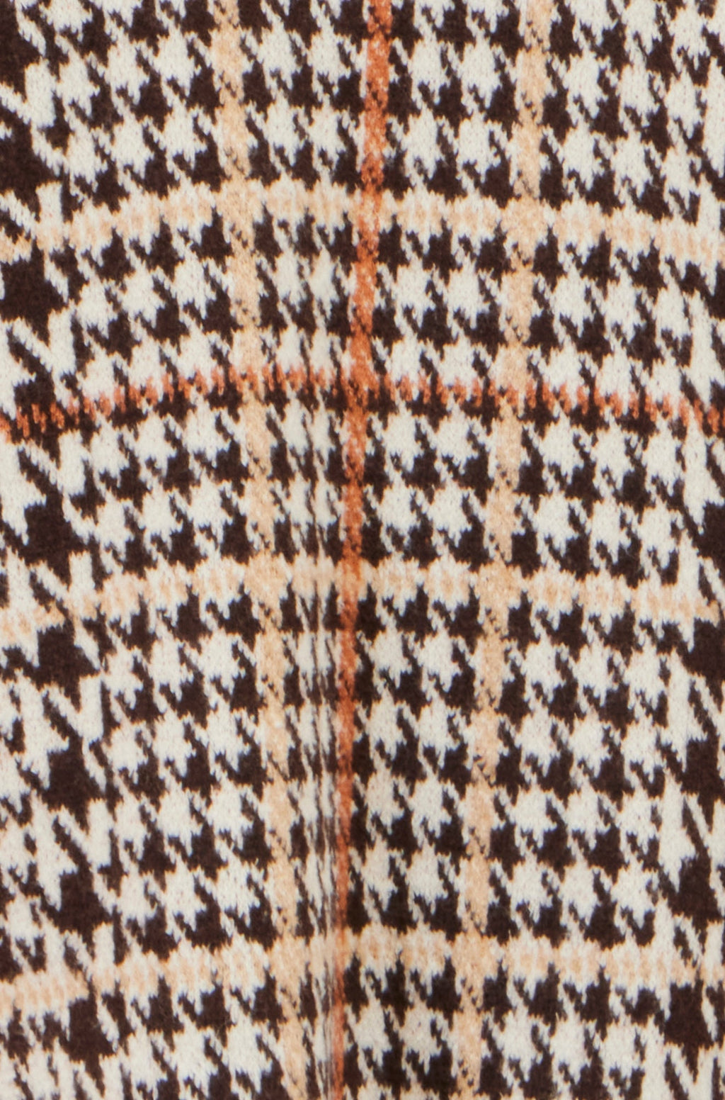 Yumi Brown Knitted Check Long Cardigan