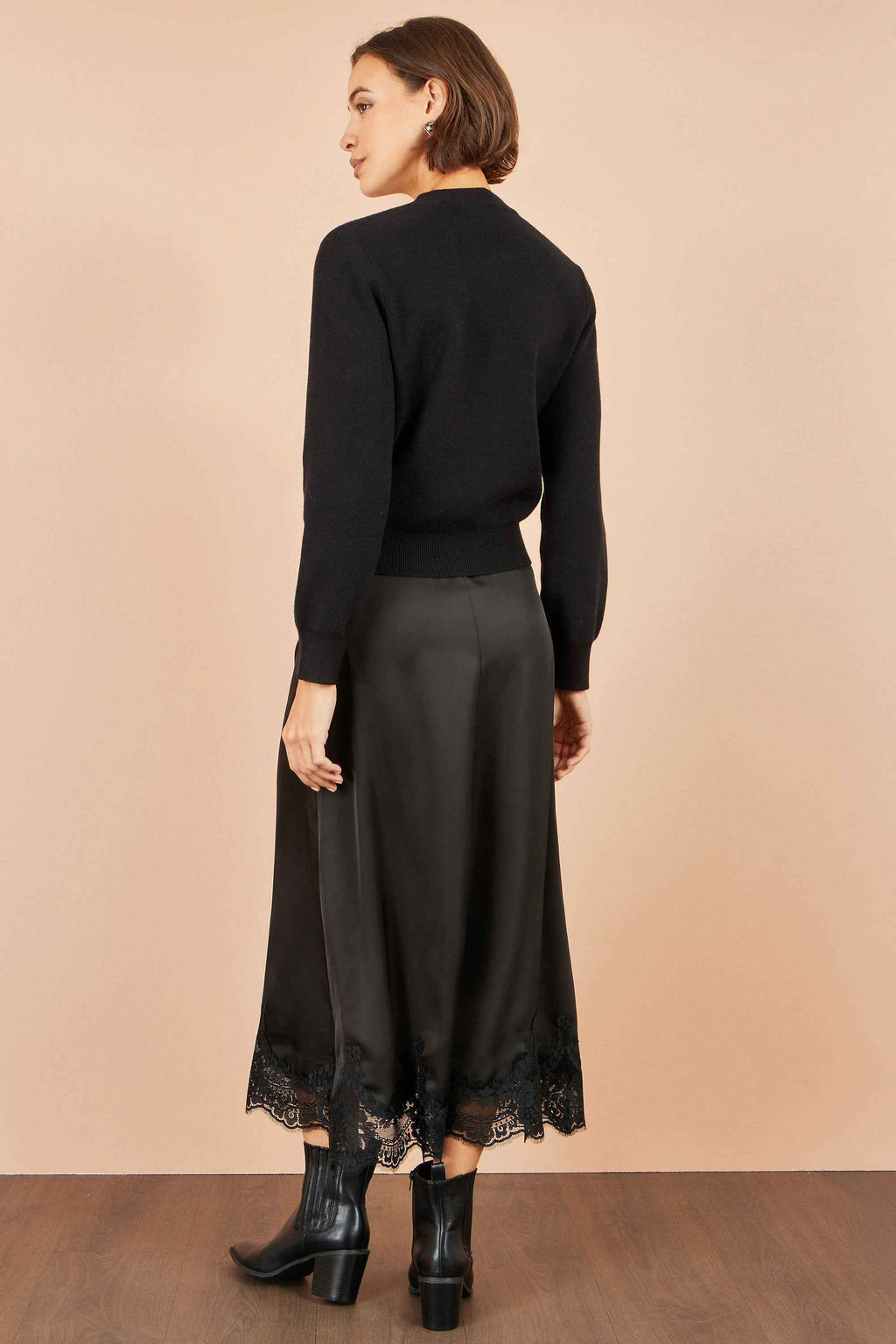 Yumi Black Sparkle Bow Cardigan