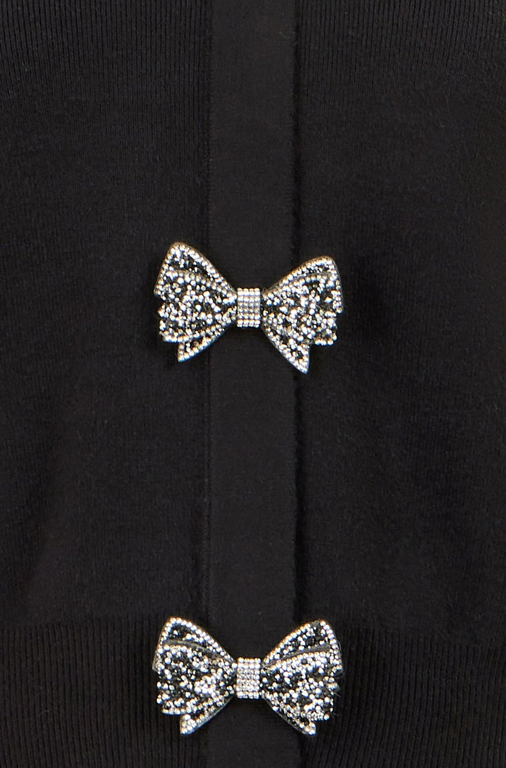 Yumi Black Sparkle Bow Cardigan