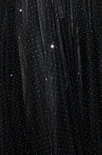 Yumi Black Diamonte Tulle Midi Skirt