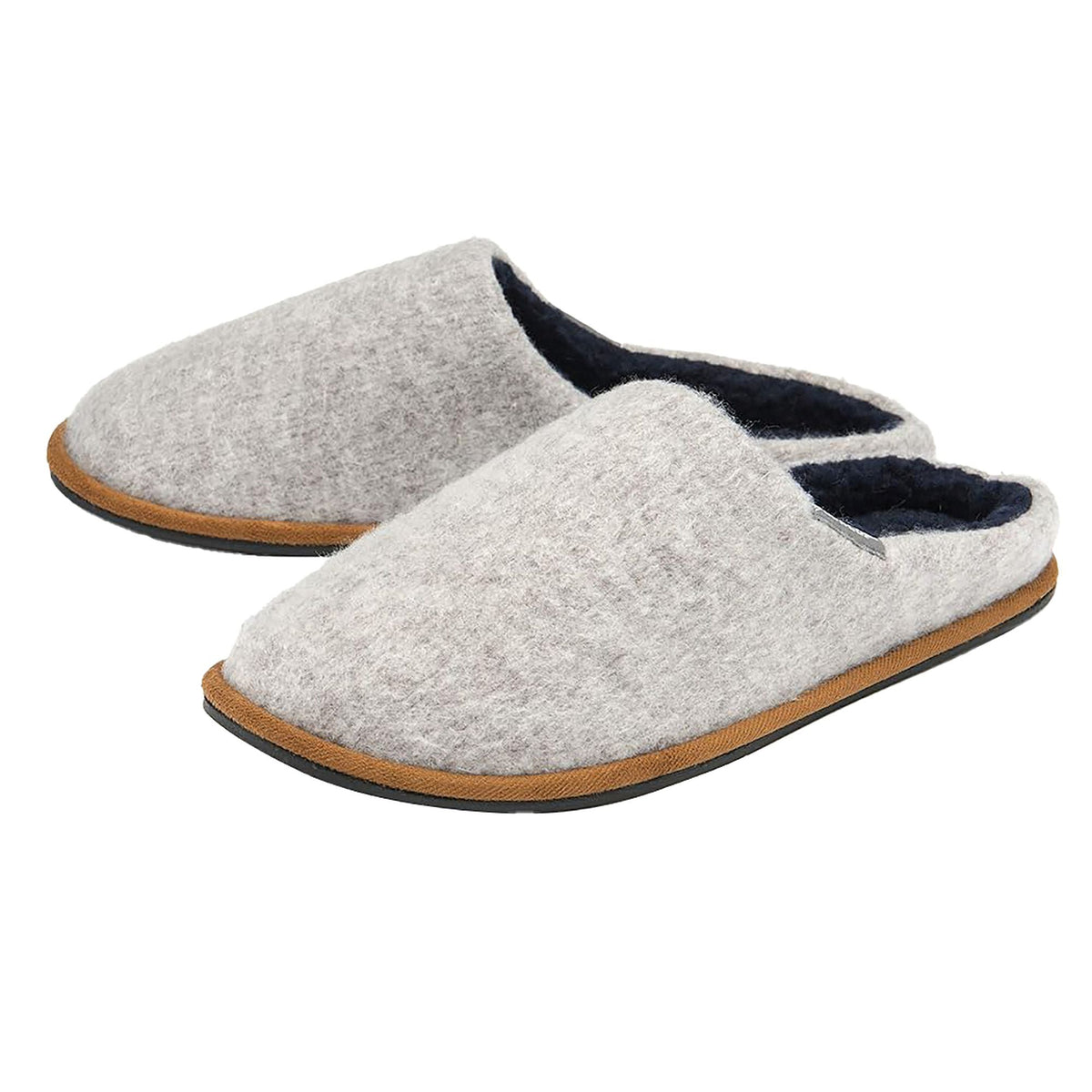 Mens Plush Lined Mule Slippers With Memory Foam