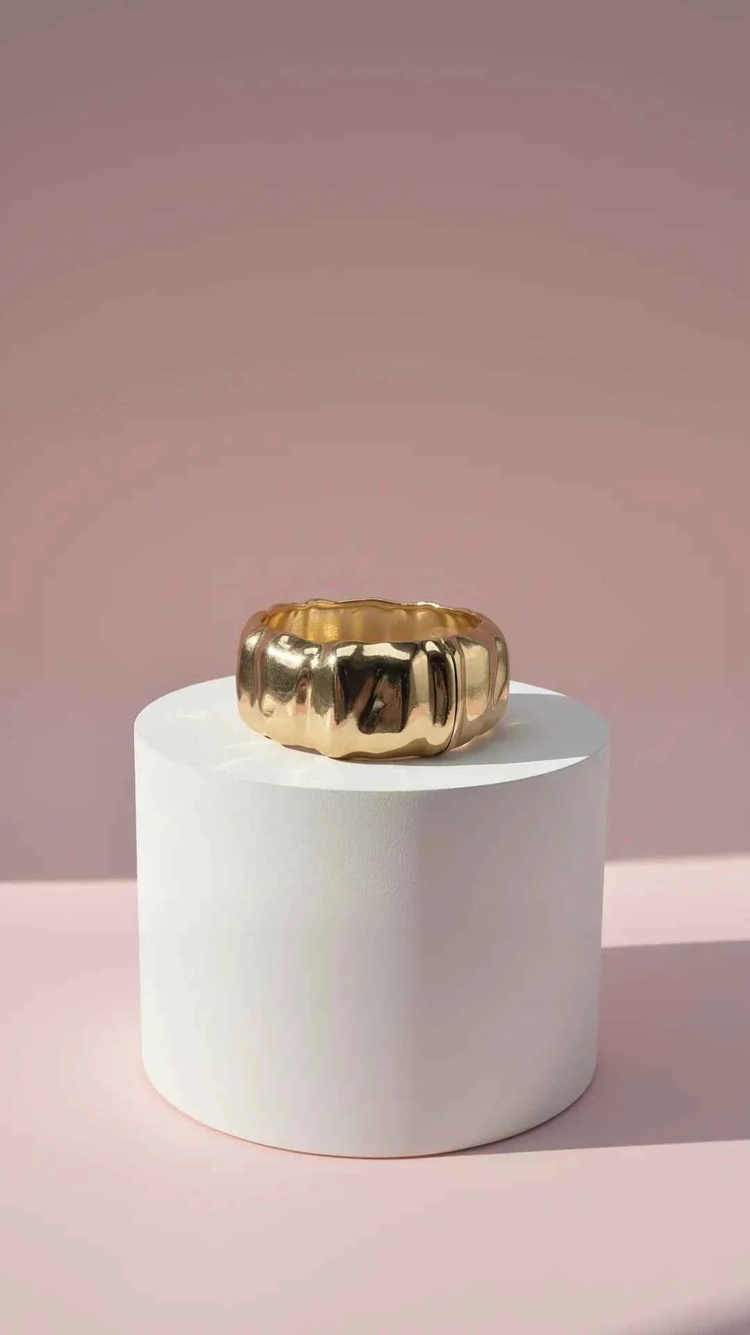 Chunky Ripple Statement Cuff Bangle
