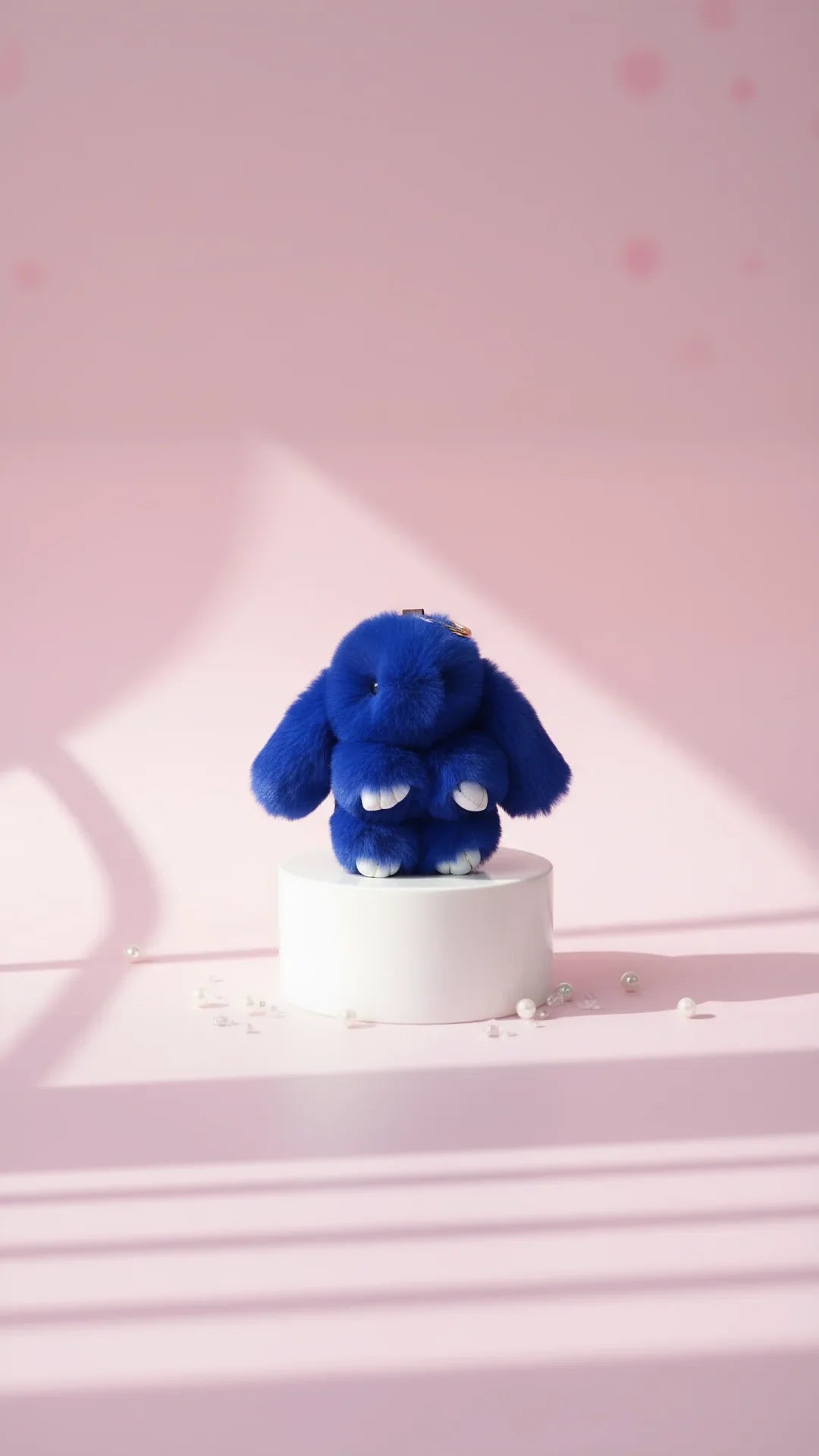 Mini Plush Fluffy Bunny Rabbit Key Ring & Bag Charm