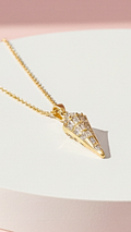 Rounded Triangular Crystal Pendant Necklace