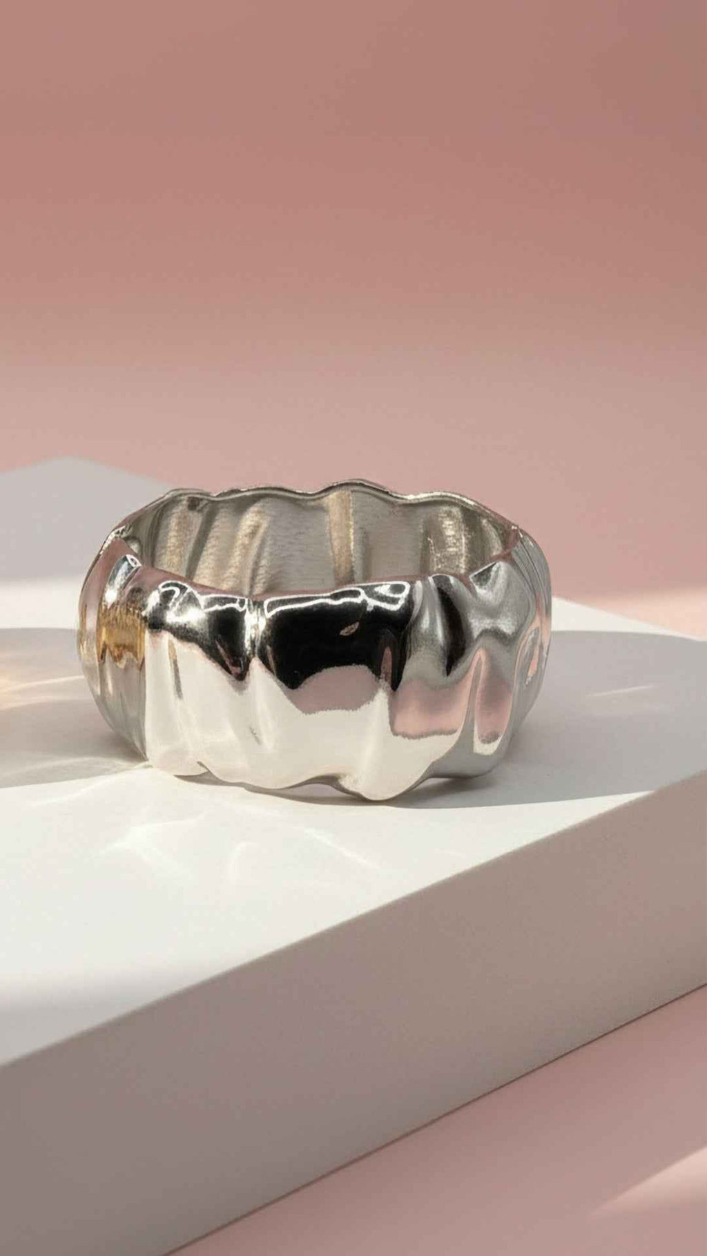 Chunky Ripple Statement Cuff Bangle