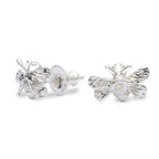 - Bumble Bee Silver Stud Earrings