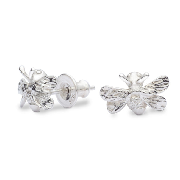 - Bumble Bee Silver Stud Earrings