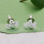 - Bumble Bee Silver Stud Earrings