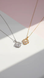 Geometric Crystal Pendant Necklace