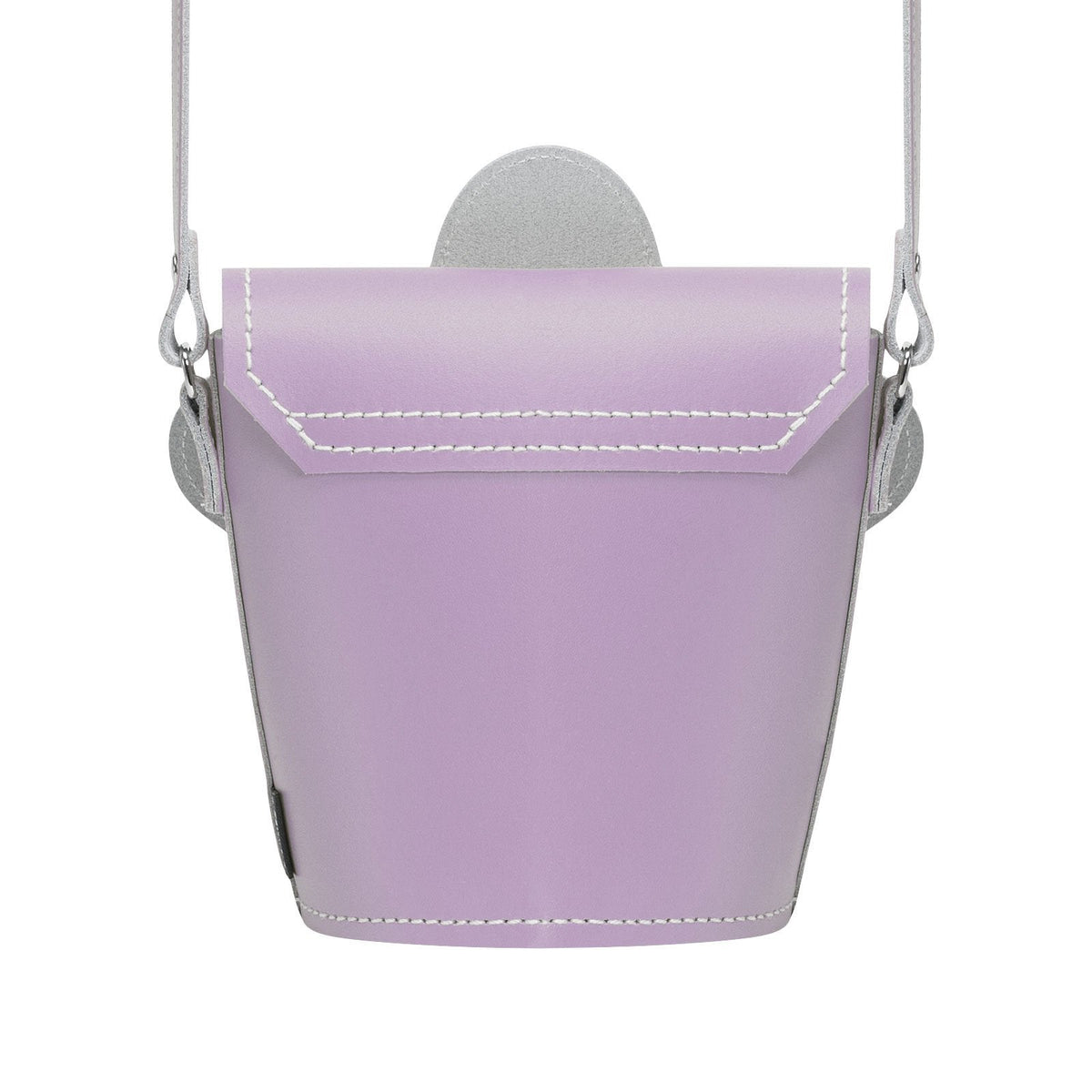 Handmade Leather Daisy Barrel Bag - Pastel Violet