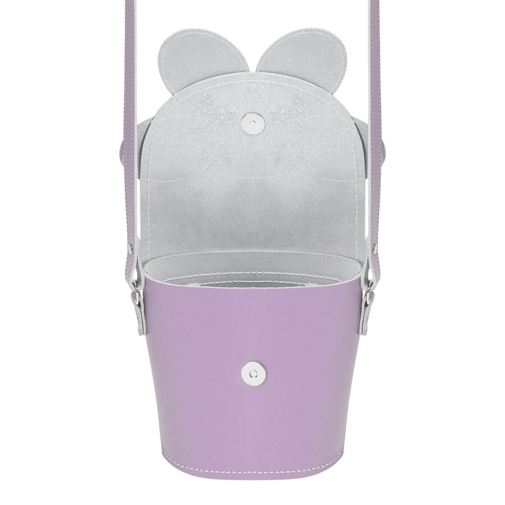 Handmade Leather Daisy Barrel Bag - Pastel Violet