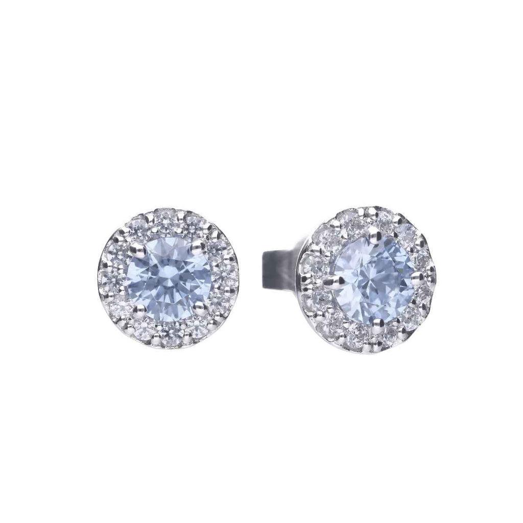Diamonfire Blue Pave Set Stud Earrings