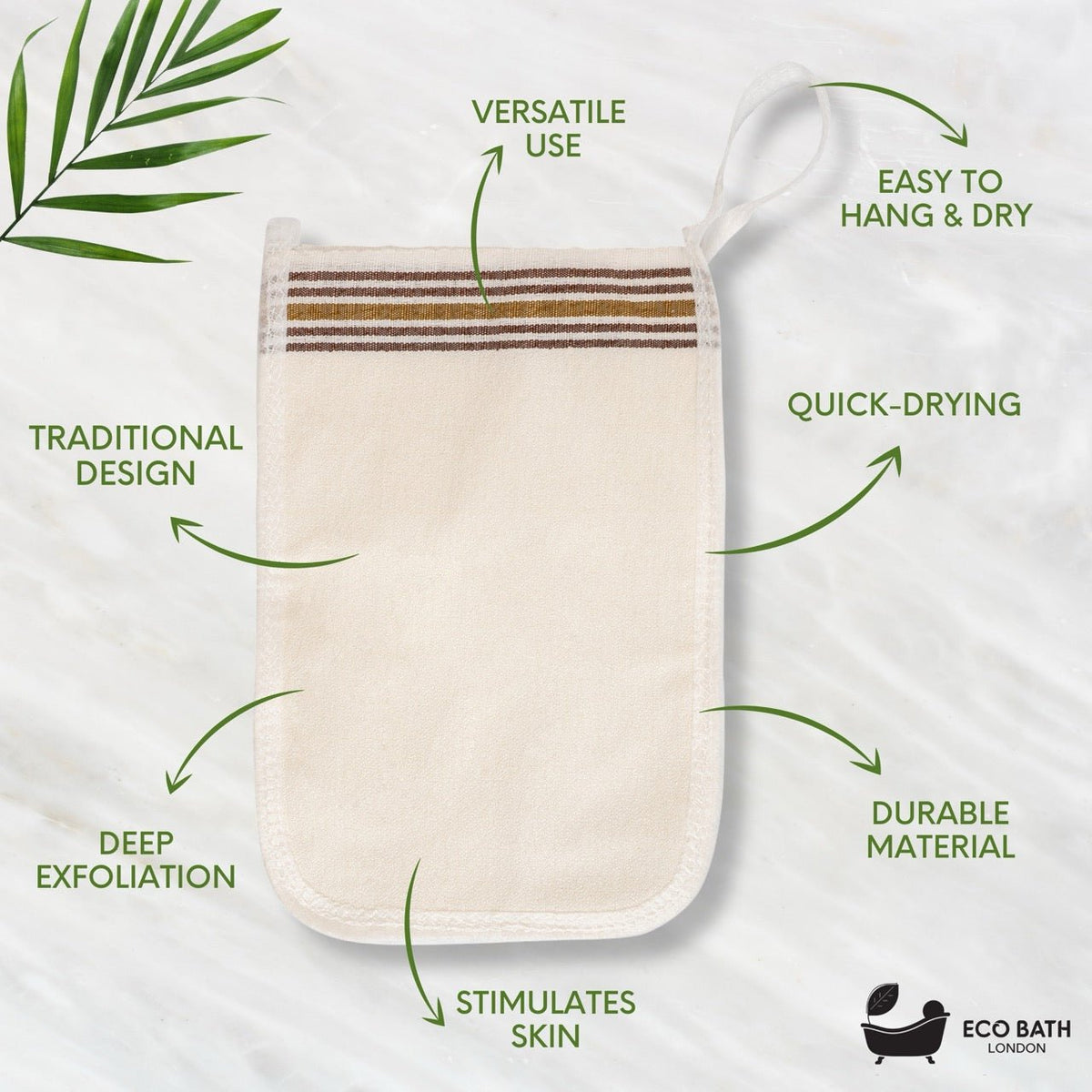 Eco Bath London Turkish Bath Mitt Fine Texture - Skin Exfoliating Glove