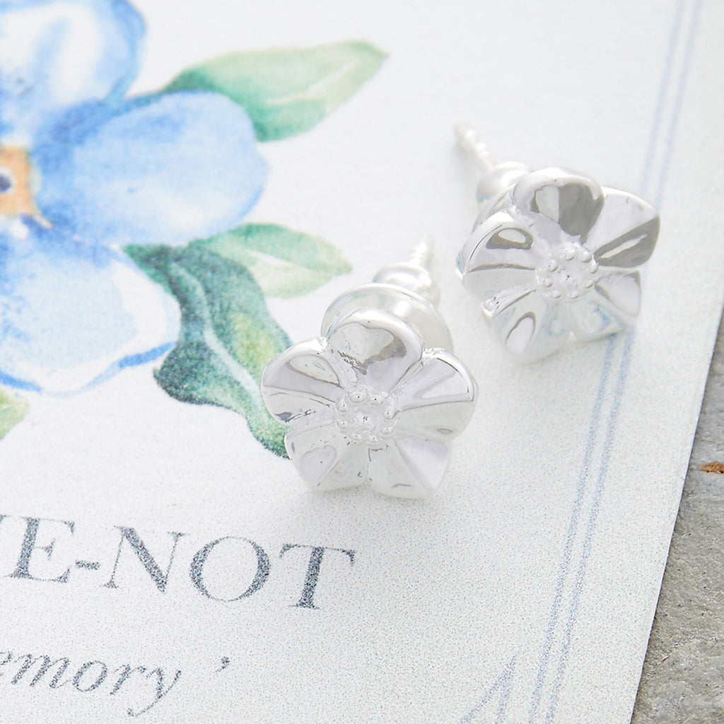 - Forget-Me-Not Silver Stud Earrings
