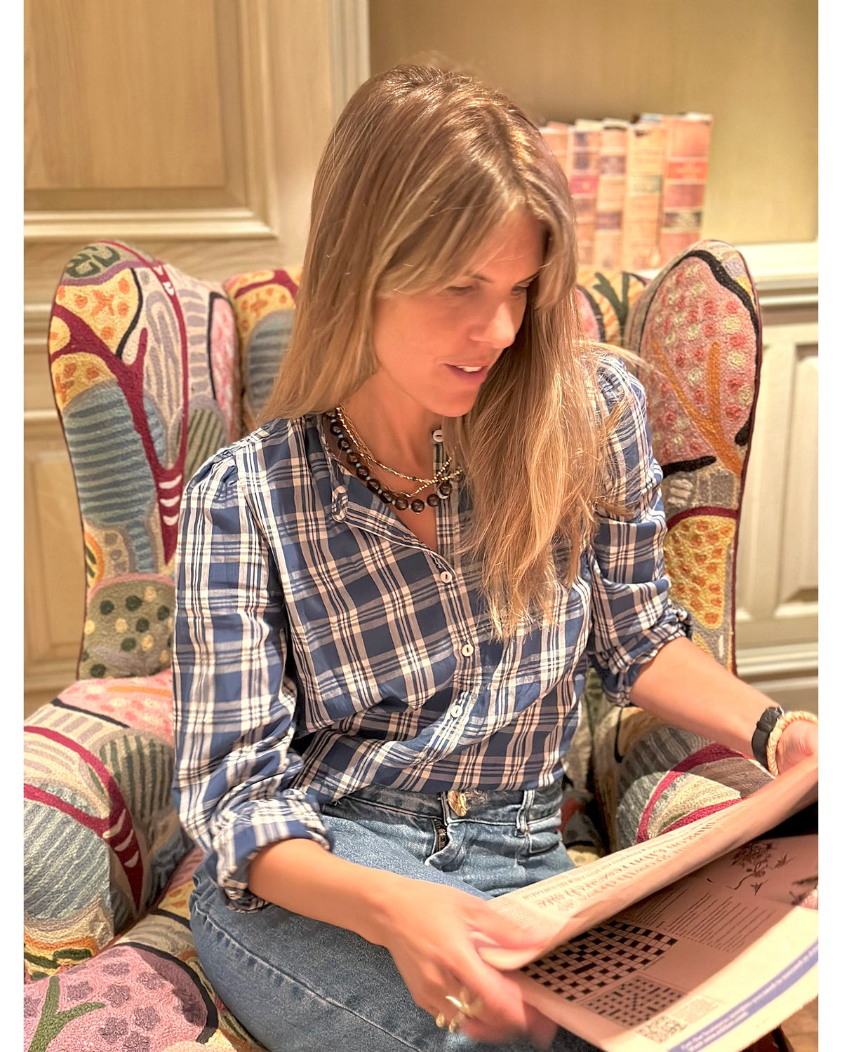 nora blouse | seaport check